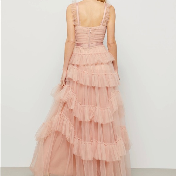 Bare pink Tulle evening dress - Picture 8 of 8
